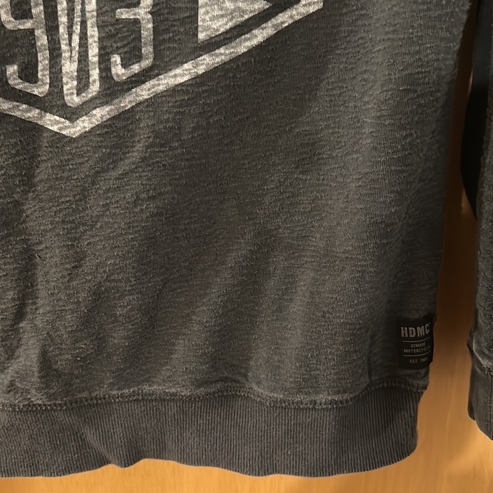 Harley Davidson 1903 Motorcycles Double Hooded Sweatshirt Hoodie Gray Small - Picture 7 of 14
